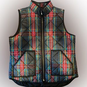 NWOT J. Crew Stewart Tartan Plaid Puffer Vest Large